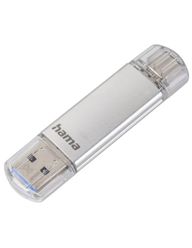 Hama Laeta Memoria Pendrive USB 3.0 con Tapa - 32GB de Capacidad - 40Mb/s de Transferencia - Funcion OTG - USB-C - USB-A - Cuerp