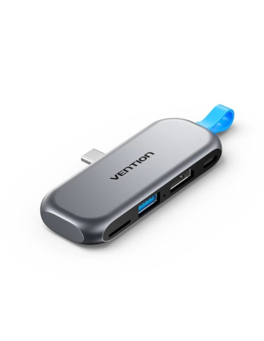 Vention Estacion de Docking - Acoplamiento sin Cables con USB-C Macho - Power Delivery 100W - HDMI 4K - USB-C - USB-A - Tarjeta