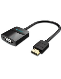 Vention Cable Conversor HDMI Macho a VGA Hembra - Full HD - ARC - Puerto de Audio 3.5mm - Longitud 0.15m - Conectores Chapados e