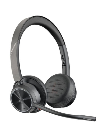 Auriculares Inalámbricos Poly Voyager 4320 para Microsoft Teams + Adaptador BT700/ con Micrófono/ Bluetooth/ Negros