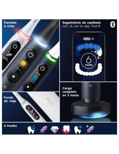 Cepillo Dental Oral-B iO Serie 8N/ Incluye 2 Recambios/ Blanco