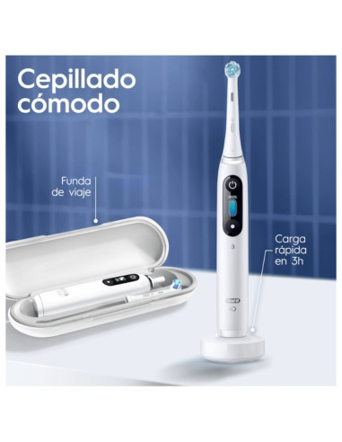 Cepillo Dental Oral-B iO Serie 8N/ Incluye 2 Recambios/ Blanco