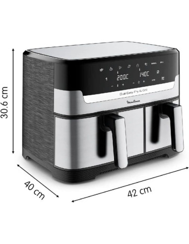 Freidora por Aire Airfryer / Sin Aceite Moulinex Dual Easy Fry & Grill/ 2450W/ Capacidad 8.3L