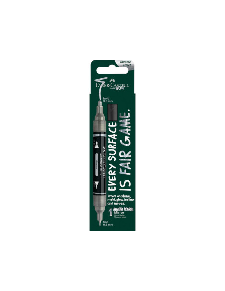 Rotulador acrilico faber castell doble punta 0,8/3 mm efecto espejo color plata