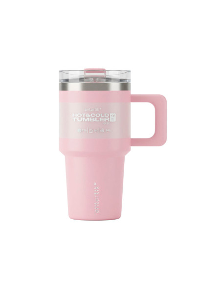 Taza termica asa antartik pulse isotermica tapa hermetica acero inoxidable pajita libre de bpa rosa 570 ml