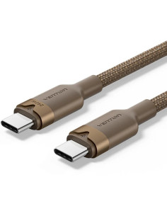 Cable USB 2.0 Tipo-C 5A Vention TRIJH/ USB Tipo-C Macho - USB Tipo-C Macho/ Hasta 240W/ 480Mbps/ 2m/ Dorado