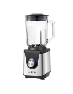 Muvip Batidora de Vaso 1800W 1.8L - 2 Velocidades - Funcion Pulse - Cuerpo Acero Inoxidable - Cuchillas Dentadas con Recubrimien