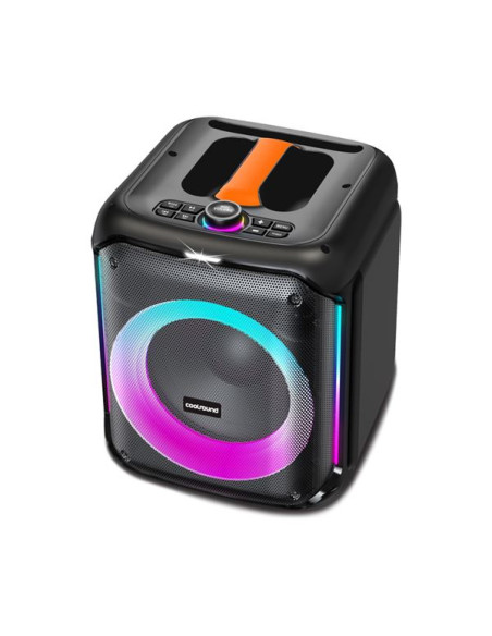 Coolsound Partybox Altavoz Karaoke 8" - Bluetooth - 30W - Iluminacion RGB - 2 Microfonos Inalambricos Incluidos - Entrada para