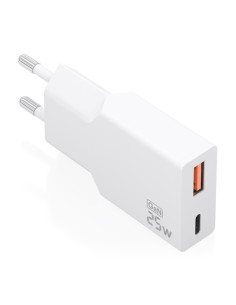 Aisens Cargador de Pared - 25W - GaN - 1xUSB-C - 1xUSB-A - Power Delivery 3.0 - Ultra Delgado - Multiples Protecciones de Seguri