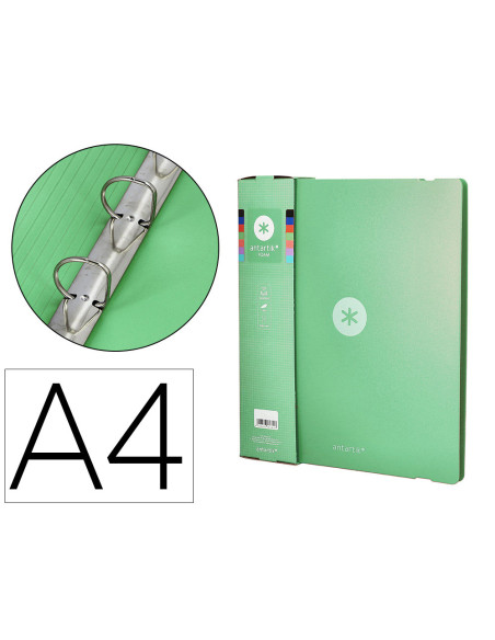 Carpeta 4 anillas de 35 mm mixtas antartik a4 foam color verde matcha
