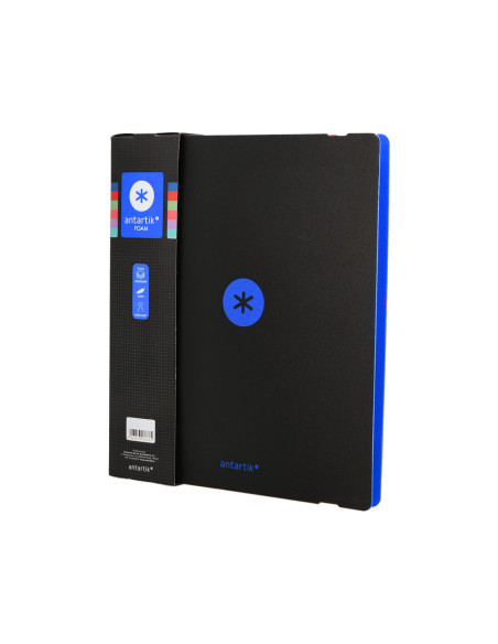 Carpeta 4 anillas de 35 mm mixtas antartik a4 foam bicolor negro azul