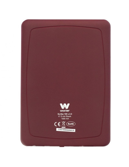 Libro Electrónico Ebook Woxter Scriba 195/ 6"/ Tinta Electrónica/ Rojo