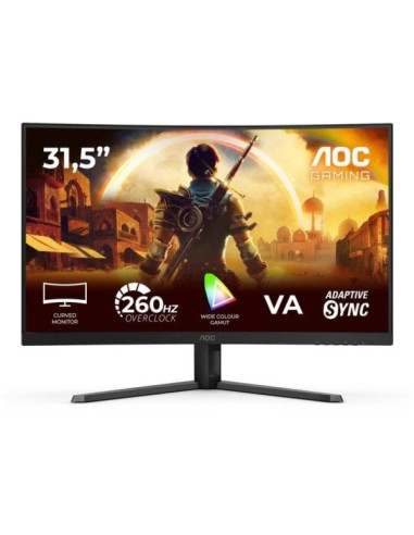 AOC G4 C32G42ZE Monitor 31.5" Curvo 1500R LED VA FullHD 240Hz - Respuesta 1ms - HDMI, DisplayPort, Audio - Montaje VESA 100x100