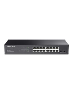 Mercusys MS116GS Switch 16 Puertos Gigabit RJ45 10/100/1000Mbps con Auto-Negociacion - Plug & Play - Montaje Escritorio o Rack -