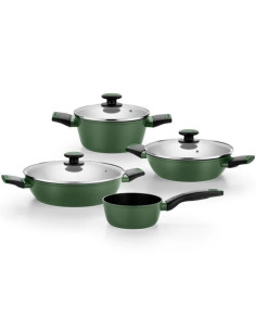 Pack Batería de Cocina Monix Forest M509900/ Cazo  16cm/ Cacerolas bajas  24 - 28cm/ Cacerolas  20cm/ Acero Inoxidable/ Apta par