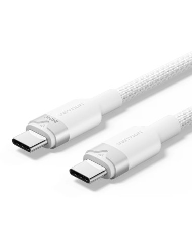Vention Cable USB-C - Potencia hasta 240W - Longitud 1m - Recubrimiento de Nailon Trenzado - Velocidad hasta 480Mbps - Color Bla