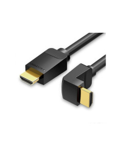 Vention Cable HDMI 2.0 Acodado - Resolucion 4K - ARC - Longitud 1m - Conectores Chapados en Oro - Revestimiento en PVC - HDR Com