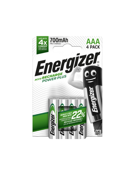 Pila energizer recargable power plus aaa blister de 4 unidades