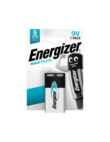 Pila energizer alcalina max plus 9v blister de 1 unidad