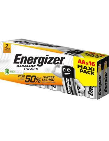 Pila energizer alcalina power aa blister de 16 unidades