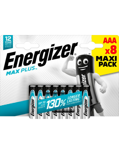 Pila energizer alcalina max plus aaa blister de 8 unidades