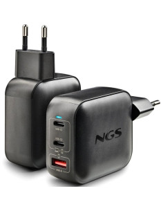 Cargador de Pared GaN NGS BUD100WTINY 100W/ 2xUSB Tipo-C/ 1xUSB/ 100W 2