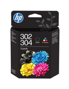 HP 302/304 Negro + Color Pack de 2 Cartuchos de Tinta Originales - B82L1AE/X4D37AE/3JB05AE