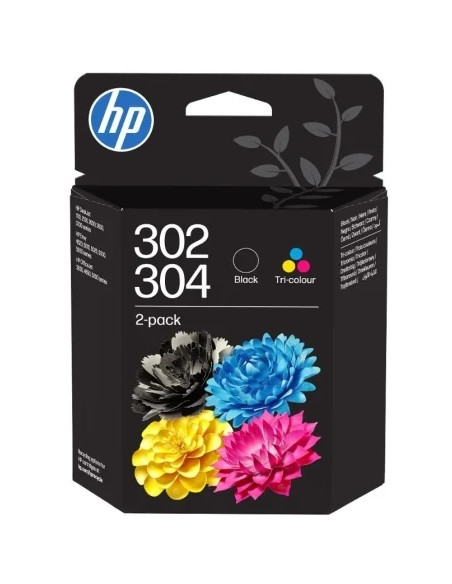 HP 302/304 Negro + Color Pack de 2 Cartuchos de Tinta Originales - B82L1AE/X4D37AE/3JB05AE