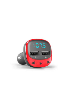 Energy Sistem Transmisor FM para el Coche - MicroSD - Carga USB - USB MP3 - Color Rojo