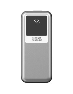 Powerbank 10000mAh Leotec LEPOW35W10S/ 35W/ Plata y Gris/ Incluye Cable USB Tipo-C y Lightning