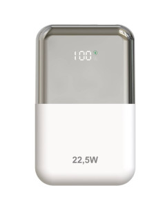 Powerbank 10000mAh Leotec LEPOW22W10WS/ 22.5W/ Blanco y Plata/ Incluye Cable USB Tipo-C