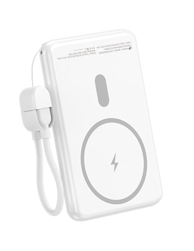 Powerbank 5000mAh Leotec LEPOWW20W5W/ 20W/ Wireless/ Blanca/ Incluye Cable USB Tipo-C