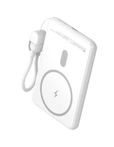 Powerbank 5000mAh Leotec LEPOWW20W5W/ 20W/ Wireless/ Blanca/ Incluye Cable USB Tipo-C