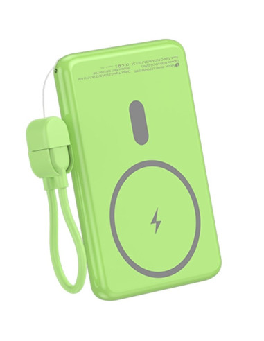 Powerbank 5000mAh Leotec LEPOWW20W5G/ 20W/ Wireless/ Verde/ Incluye Cable USB Tipo-C
