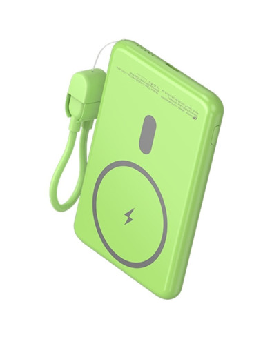 Powerbank 5000mAh Leotec LEPOWW20W5G/ 20W/ Wireless/ Verde/ Incluye Cable USB Tipo-C