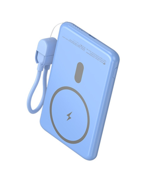 Powerbank 5000mAh Leotec LEPOWW20W5B/ 20W/ Wireless/ Azul/ Incluye Cable USB Tipo-C