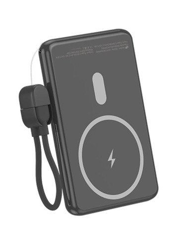 Powerbank 5000mAh Leotec LEPOWW20W5K/ 20W/ Wireless/ Negra/ Incluye Cable USB Tipo-C