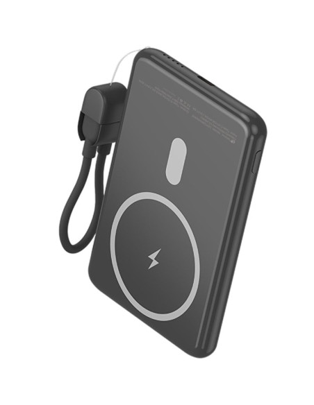 Powerbank 5000mAh Leotec LEPOWW20W5K/ 20W/ Wireless/ Negra/ Incluye Cable USB Tipo-C