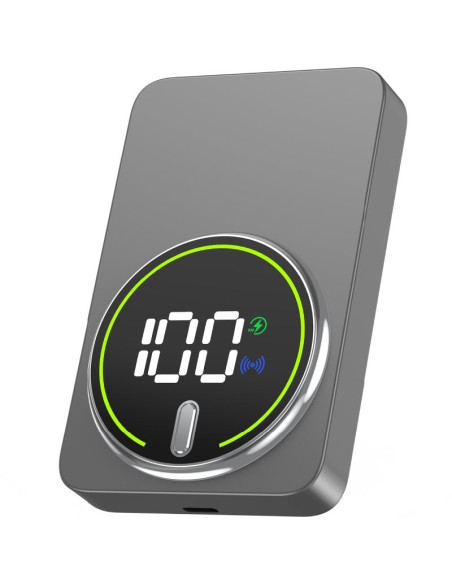 Powerbank 10000mAh Leotec LEPOWW20W10G/ 20W/ Wireless/ Gris/ Incluye Cable USB Tipo-C