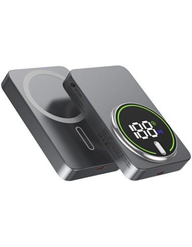 Powerbank 10000mAh Leotec LEPOWW20W10G/ 20W/ Wireless/ Gris/ Incluye Cable USB Tipo-C