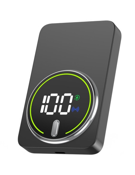 Powerbank 10000mAh Leotec LEPOWW20W10K/ 20W/ Wireless/ Negra/ Incluye Cable USB Tipo-C