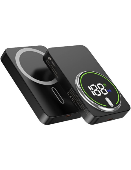 Powerbank 10000mAh Leotec LEPOWW20W10K/ 20W/ Wireless/ Negra/ Incluye Cable USB Tipo-C
