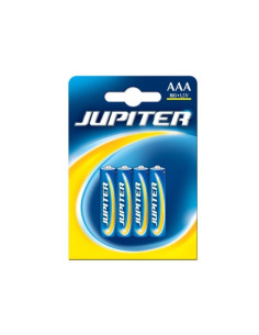 Jupiter Pack de 4 Pilas Salinas R03 AAA - Pilas Salinas para Aparatos de Bajo Consumo