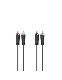 Hama Essential Cable de Audio RCA - Longitud 3m- Estereo - Doble Conector Macho - Color Negro