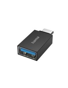 Hama Essential Adaptador USB - USB-C Macho - USB-A Hembra - Velocidada hasta 5Gbit/s - Funcion OTG - Color Negro