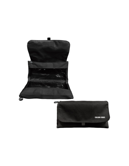 Estuche portatodo dohe vibes doble cremallera con solapa negro 220x110x65 mm