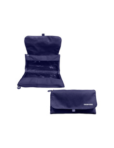 Estuche portatodo dohe vibes doble cremallera con solapa azul oscuro 220x110x65 mm