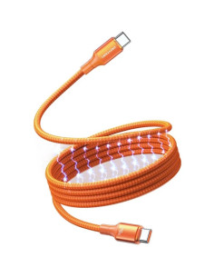 Cable Magnético USB 2.0 Tipo-C 5A Vention TSAOG/ USB Tipo-C Macho - USB Tipo-C Macho/ Hasta 240W/ 480Mbps/ 1.5m/ Naranja