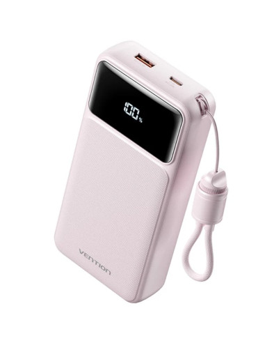 Powerbank 20000mAh Vention XGYP0-40-TY/ 22.5W/ Rosa/ Incluye Cable USB Tipo-C