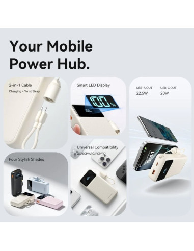 Powerbank 20000mAh Vention XGYP0-40-TY/ 22.5W/ Rosa/ Incluye Cable USB Tipo-C